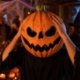thumbnail image 6 of Scary Pumpkin Mask Halloween Jack-O-Lantern Evil Scary Face Latex Head Mask Creepy Masquerade Party Cosplay Costume Prop For Adults Holiday Dress Up, 6 of 7