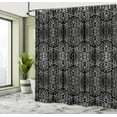 thumbnail image 4 of Ambesonne Floral Shower Curtain, Victorian Print Lace Flowers, 69"Wx84"L, Black Coconut, 4 of 4