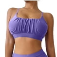 thumbnail image 4 of Women's Solid‑Color High‑Waist Two‑Piece Bikini Set Padded Wire‑Free Loose Spaghetti Strap Split Swimsuit Purple S(S), 4 of 6