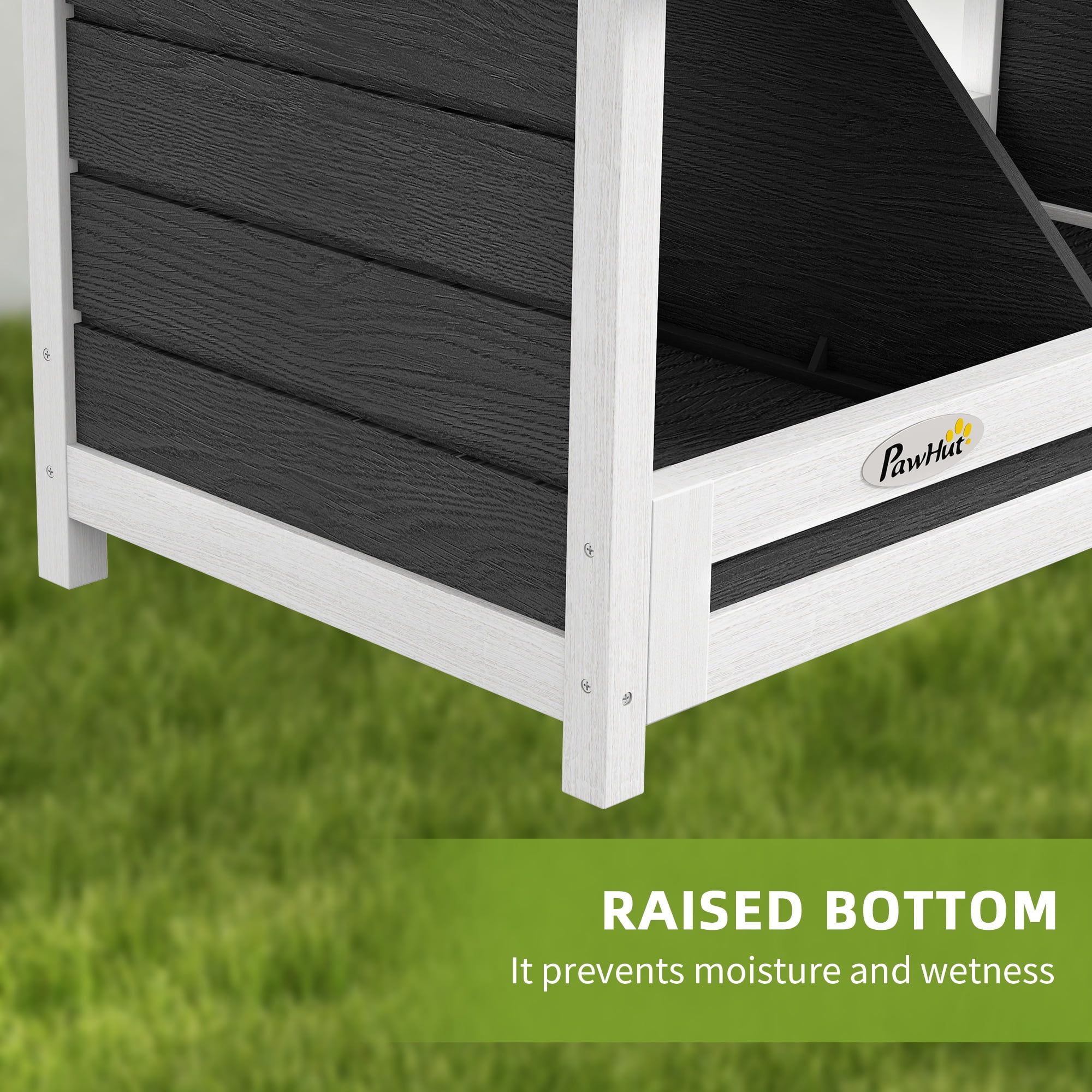 Wooden 3-Hole Chicken Nesting Box with Asphalt Roof, Gray, for Up to 3 Hens, Indoor & Outdoor Use