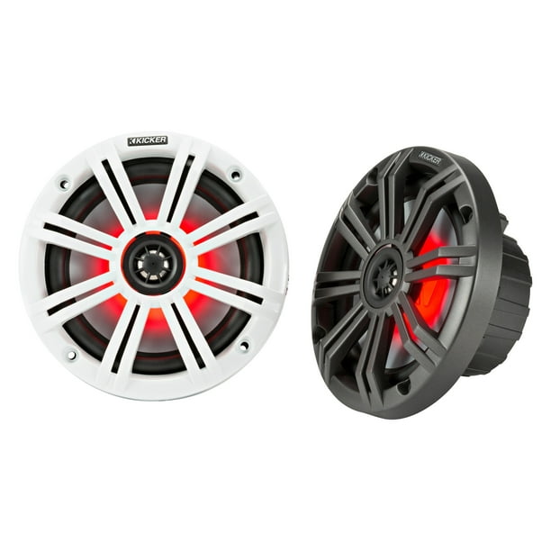 KICKER 45KM654L KMSeries 195W 2Way 4Ohm 6.5" Charcoal/White Flush