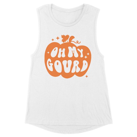 Pumpkin Oh My Gourd Women's Muscle Tank Large White