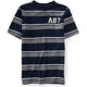 thumbnail image 1 of Aeropostale - Camiseta gráfica con cuello en V y rayas A87 para hombre, azul, extra pequeña Aeropostale Camiseta gráfica, 1 of 2