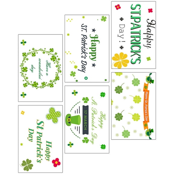 PBPBOX 1Set Creative St Patricks Day Blessing Cards with Envelopes Assorted Colors