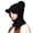 Black, variant on LIZUOJUN Under $5 3 In 1 Peaked Brim Trapper Balaclava Hat Unisex One Size Polyester Cotton Fabric Windproof Neck Face Integrated Warm Knit Headwear For Autumn Winter Beige