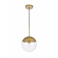 thumbnail image 7 of Living District Eclipse 1-Light Glass & Metal Pendant in Brass/Clear, 7 of 7