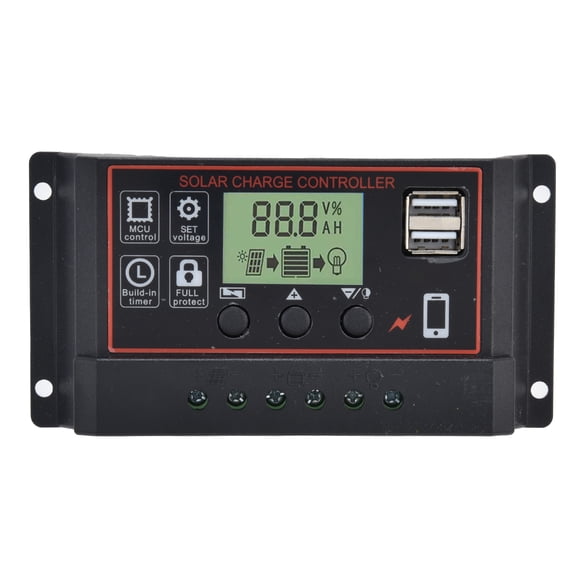 Equipo de control de carga PWM, controlador de carga inteligente Regulador de carga solar dual Controlador de carga inteligente Durabilidad mejorada