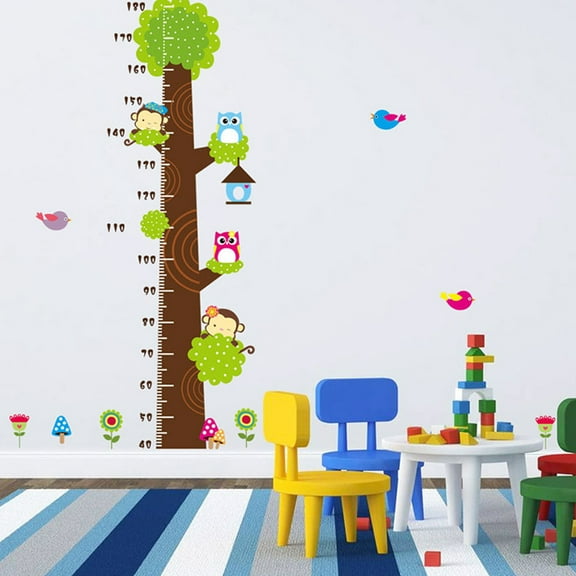 SHOWERORO Growth Chart Wall Sticker PVC Waterproof Child Measuring Wall Growth Chart 11.8x23.6in for Parents