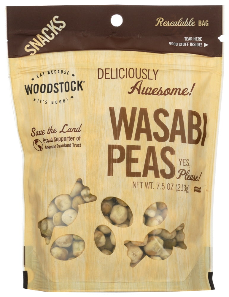 Woodstock Snacks All Natural Peas Wasabi, 7.5 Oz