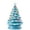 Blue Snow Flocked, variant on 15" Hand Painted Ceramic Christmas Tree, Pink Pre-Lit Tree, 128 Multi-Color Lights, 2 Star Toppers