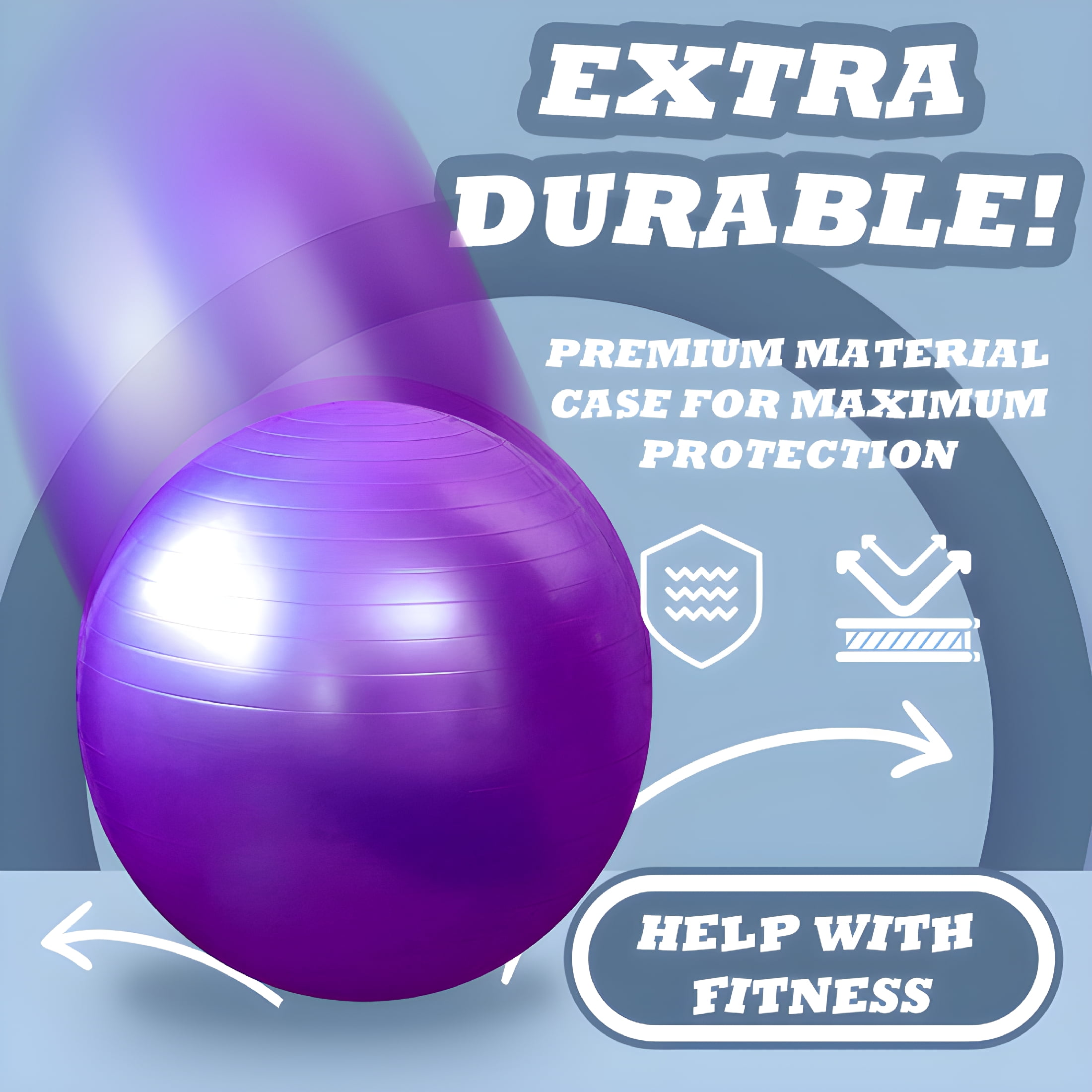 BESTSKY 2026 New Exercise Ball,17.72In Exercise Balls,Safety and Explosion-Proof Workout Ball,For Home Workout,Yoga,Physical Therapy,Purple