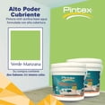 thumbnail image 2 of PINTEX Kit Pinta-me 2 Galones Pintura Vinil-Acrílica 3.8 L c/u | Incluye Brocha, Rodillo, Felpas, Masking Tape y Plastiprotector | Acabado Mate | Interiores y Exteriores | Verde Manzana, 2 of 5