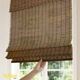 thumbnail image 2 of Yellow Blinds 23"W x 64"H Natural Woven Cordless Light Filtering Bamboo Roman Shades for Window, Mocha, 2 of 6