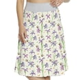 thumbnail image 1 of Women's Spring Albatross Peacock Butterfly A-line Printed Skirt Casual Wear, S, Purple and Pale Green, by Ambesonne, 1 of 6