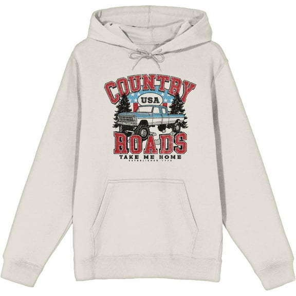 Country Roads Take Me Home Sand Adult Long Sleeve Hoodie-Medium