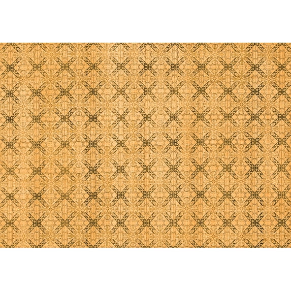 Ahgly Company Indoor Rectangle Abstract Orange Modern Area Rugs, 6' x 9'