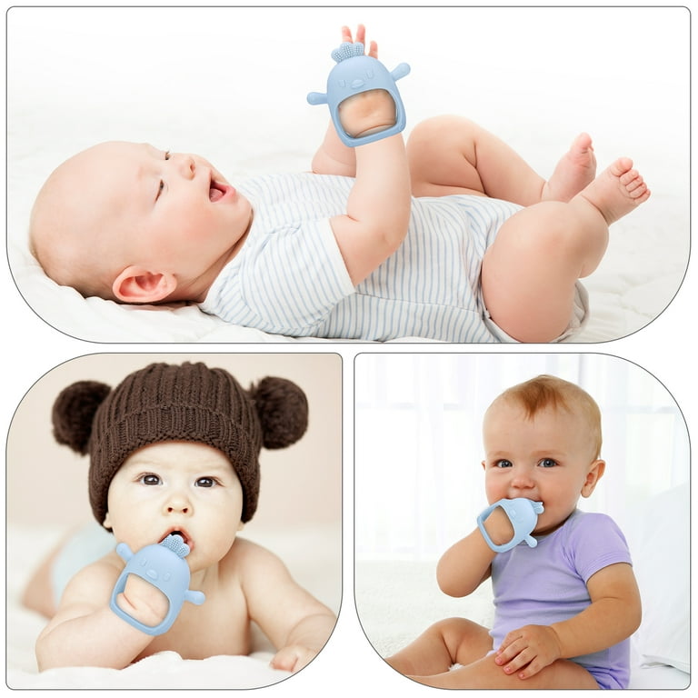 Baby Teething Toy, AMIR Baby Toys Soft Silicone Teething Toys BPA Free Baby  Teether Baby Chew Toys for Baby New Born Sucking Needs Baby Pacifier Blue