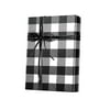 1 Pack, Buffalo Plaid Black and White Gift Wrap, 24"x833', Full Ream Roll for Party, Holiday & Events, Made in USA