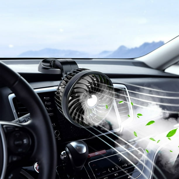 Ventilador, ventilador de techo, ventilador de escritorio, ventilador portátil para automóvil, ventilador de circulación de enfriamiento USB/12/24 V con ventilador de vehículo automotriz ajustable de