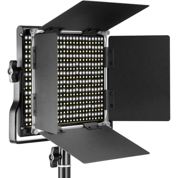 Neewer TP29 Professional Metal Bi-Color LED Video Light, 3200-5600K CRI96 , Dimmable 660 Beads With U Bracket & Barndoor