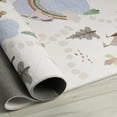 thumbnail image 5 of Rug Branch Kids Soft Steps Playtime Unicorns, Castle, Road Map White Blue Indoor Soft Area Rug - 5x7, 5 of 6
