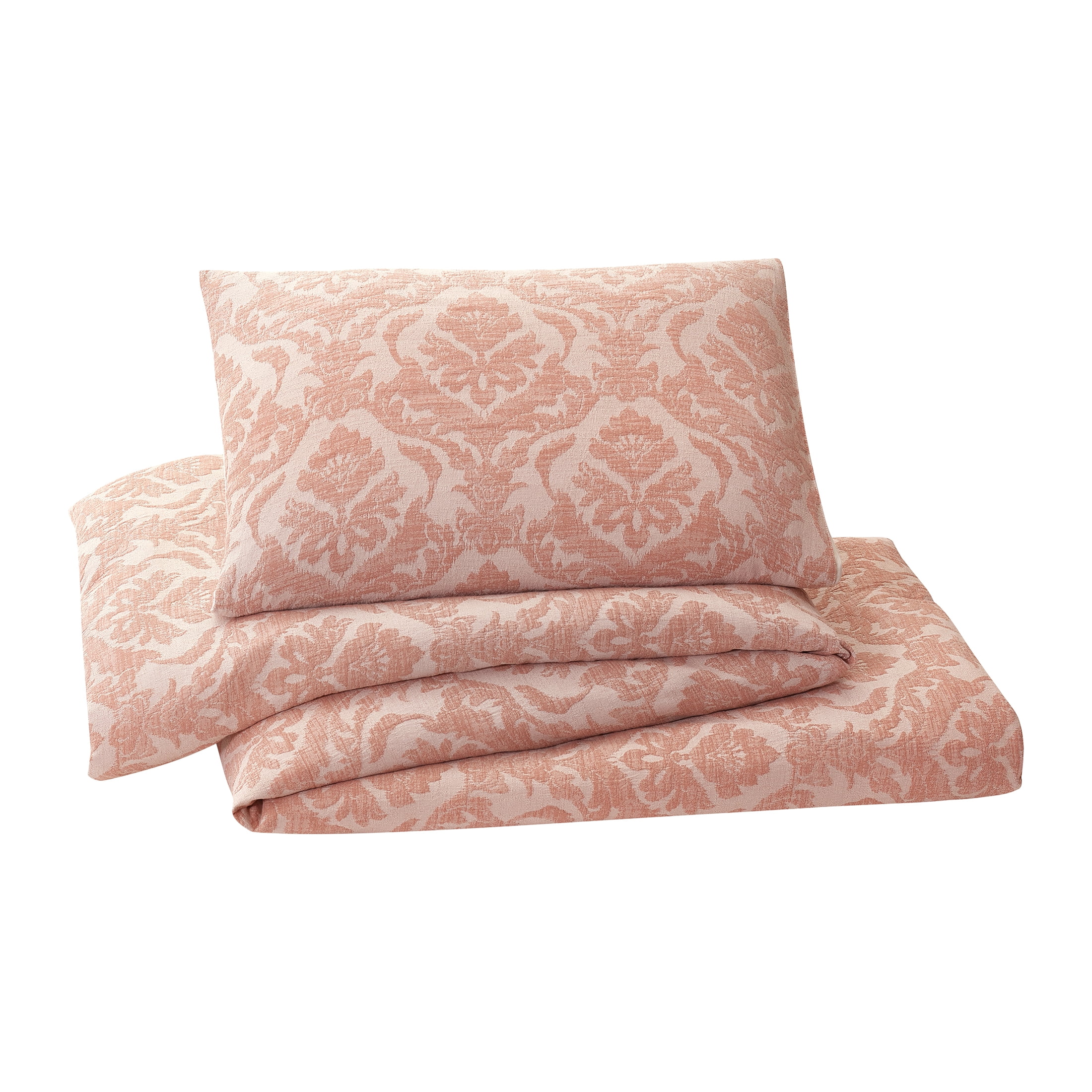 Better Homes & Gardens Woven Damask 2-Piece Comforter Set, Blush Damask, Twin/Twin-XL