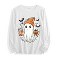 thumbnail image 2 of Cmfcve Women's Halloween Town Sweatshirt Vintage Stretch Sports Blouse Long Sleeve Solid Color Activewear Shirt, 2 of 7