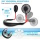 thumbnail image 4 of Ventilador portátil, mini ventilador USB manos, recargable, banda para el cuello/ventilador de escritorio, 3 velocidades, luz LED, negro Xemadio WL-00005, 4 of 7