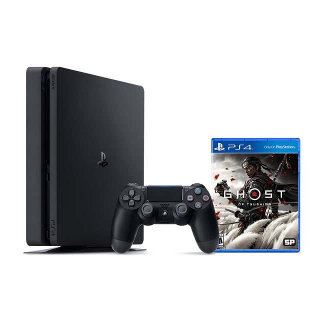 PlayStation 4 1TB Consola con Ghost of Tsushima PS4 Slim 1TB Jet Black HDR Consola de Juegos