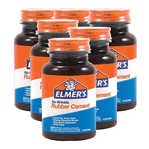 Elmer's Easy to Use PhotoSafe Repositionable No Wrinkle Clear Rubber Cement Adhesive, 4 oz