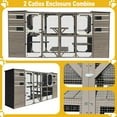 thumbnail image 3 of Gowoodhut Large Outdoor Catio Cat Enclosures - Wooden Cat House Weatherproof with Multi Platforms & Weather Resistant Roof, Catio Combined- 71" H 77" L, 3 of 6