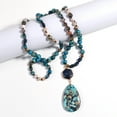 thumbnail image 2 of New Fashion Bohemian Style Multicolor Emperor Stone Knotted Necklace, 2 of 2