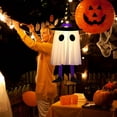 thumbnail image 1 of Halloween Wizard Hat Ghost Led String Lights | Spooky Indoor Hanging Decoration | Polyester Material | Battery Operated with 3 Flashing Modes | Halloween Party Decor | Witch Hat Ghost Pendant, 1 of 6