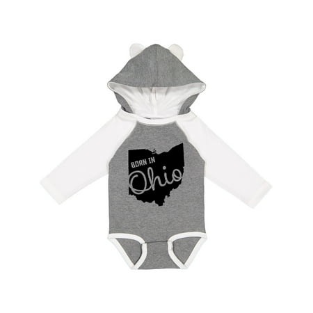 

Inktastic born in ohio Gift Baby Boy or Baby Girl Long Sleeve Bodysuit