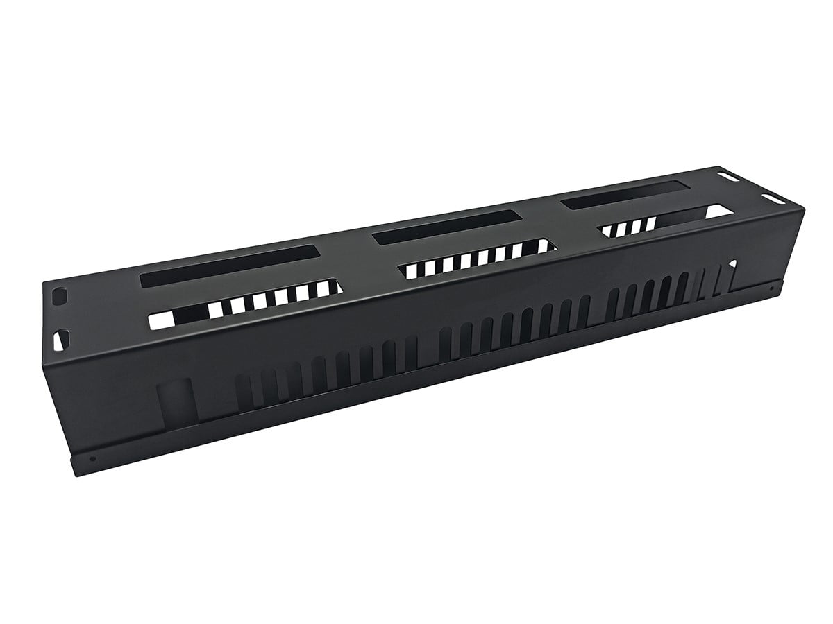Monoprice 2U 19in Metal Rackmount Cable Management Panel, Protects Cables, Promotes Good Airflow, Easy Grouping of Cables, Cable Organization