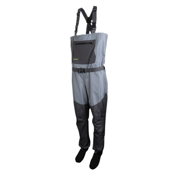 Beloving Polyester Fly Fishing Chest Waders Breathable Stocking Foot Boots Waders, S- Xxl Gray Xxl