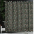 thumbnail image 3 of Ambesonne Tropical Shower Curtain, Cacao Beans Leaves Flowers, 69"Wx70"L, Olive Green Paprika and Blue, 3 of 4