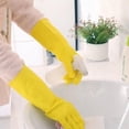 thumbnail image 4 of Reusable Yellow Hand Cleaning Latex Gloves : Medium- 1 Pair, 4 of 5