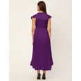 thumbnail image 4 of Moomaya Sleeveless V Neck Wrap Solid Rayon Dress - Women's Stylish Wrap Dress, 4 of 9