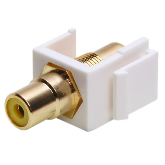 Keystone Jack - Modular RCA White with Yellow Center