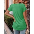 thumbnail image 3 of KISSMODA Short Sleeve Shirts for Women Dressy Casual Summer Blouses Pleated Front Loose Fit Tunic Tops, 3 of 6