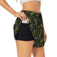 thumbnail image 2 of Haiem Carnival Mardi Gras3 Women's 2 in 1 Running Shorts - Lightweight Athletic Workout Gym Yoga Breathable Sports Shorts Liner with Phone Pockets-Medium, 2 of 9