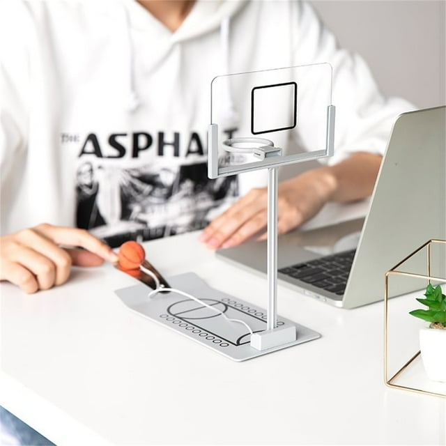 Office Folding Basketball Toy, Desktop Mini Basketball Frame, Portable Desk Toy, Decompression Game, Shooting Frame, for Home Office, Office Break, Lightweight Design, Metal Construction, Akmoler