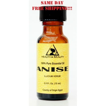 ANISE ESSENTIAL OIL AROMATHERAPY NATURAL 100% PURE GLASS BOTTLE 0.5 OZ, 15 ml