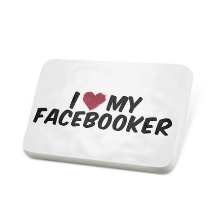 Porcelein Pin I heart love my Facebooker Lapel Badge – NEONBLOND