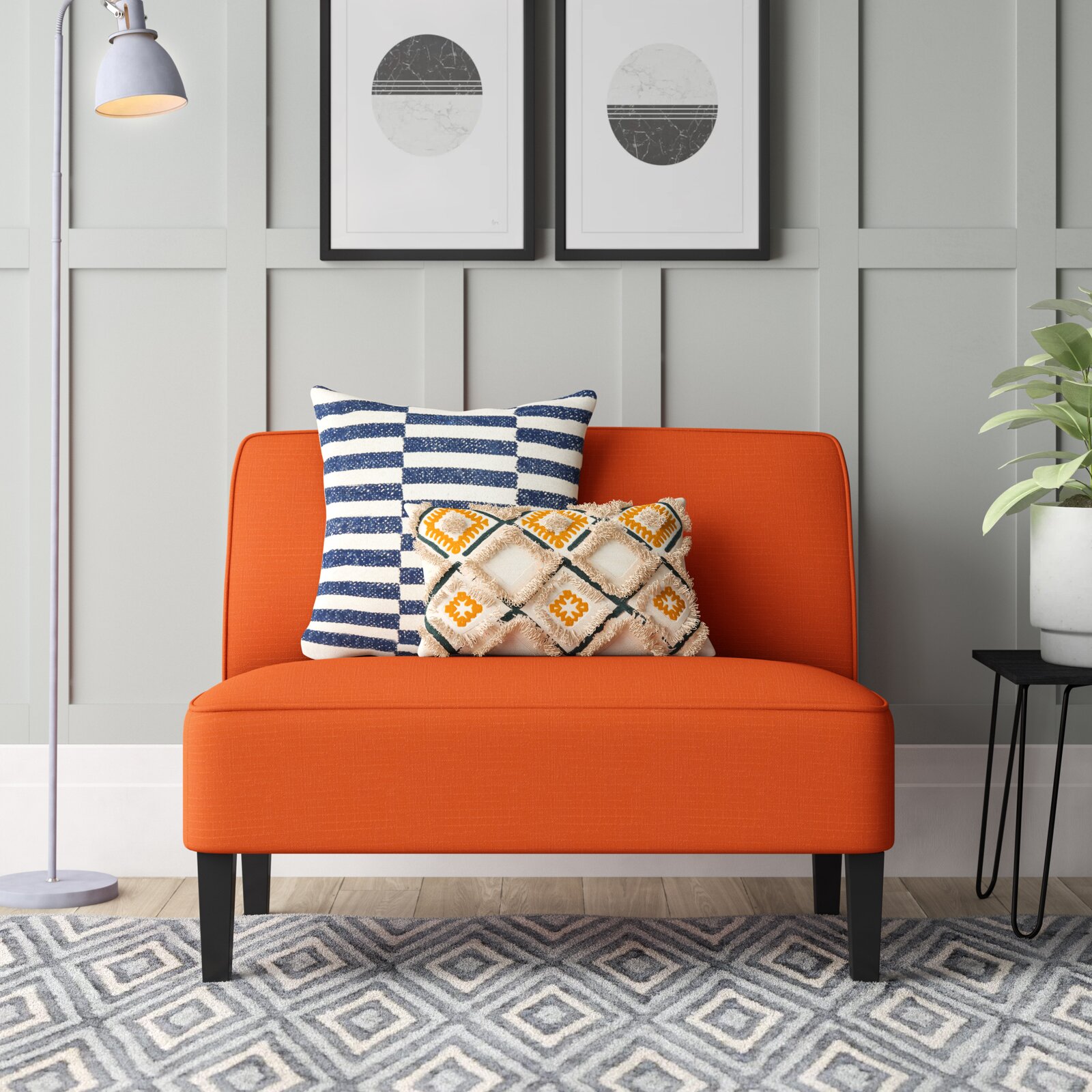 Devair Armless Loveseat, Design Standard, Seats 2