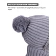 thumbnail image 4 of BadPiggies Womens Winter Beanie Scarf Mask Set, 3-in-1 Cozy Fleece Lined Knit Pompom Hat with Ear Flaps Windproof Neck Warmer (Gray), 4 of 6