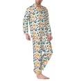 thumbnail image 2 of Naloa Travel Elements Men’s Pajamas Set - Long Sleeve Button Down Sleep Shirt and Pajama Bottoms Sleepwear Set-Medium, 2 of 7