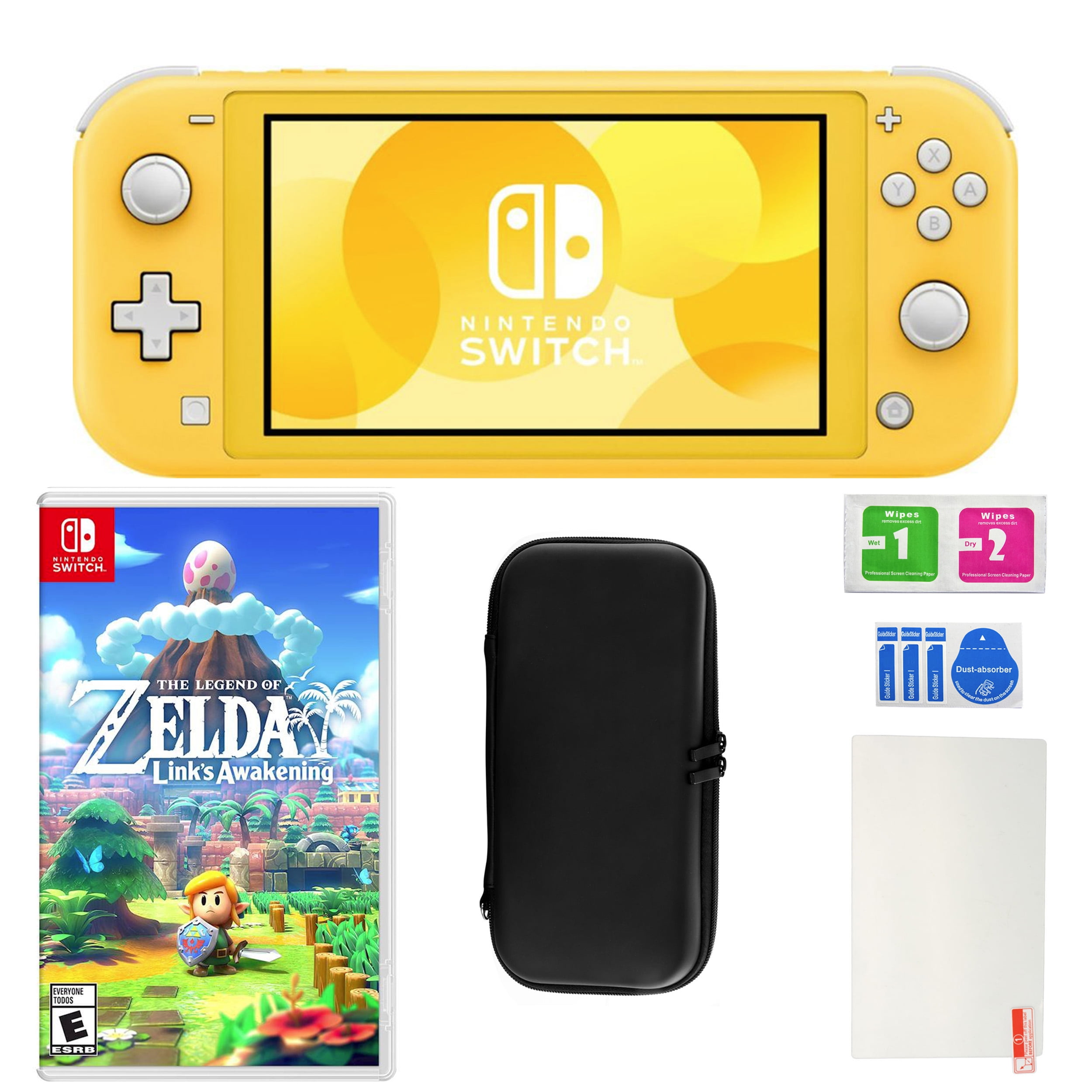 Nintendo Switch Lite in Yellow with Link's Awakening and Accessories