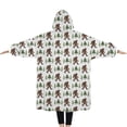 thumbnail image 2 of Oversized Wearable Blanket Hoodie,Brown Bigfoot and Tree Pattern Sherpa Blanket Hoodie with Super Pockets,Super Warm Fuzzy Pullover for Women & Men, 2 of 6